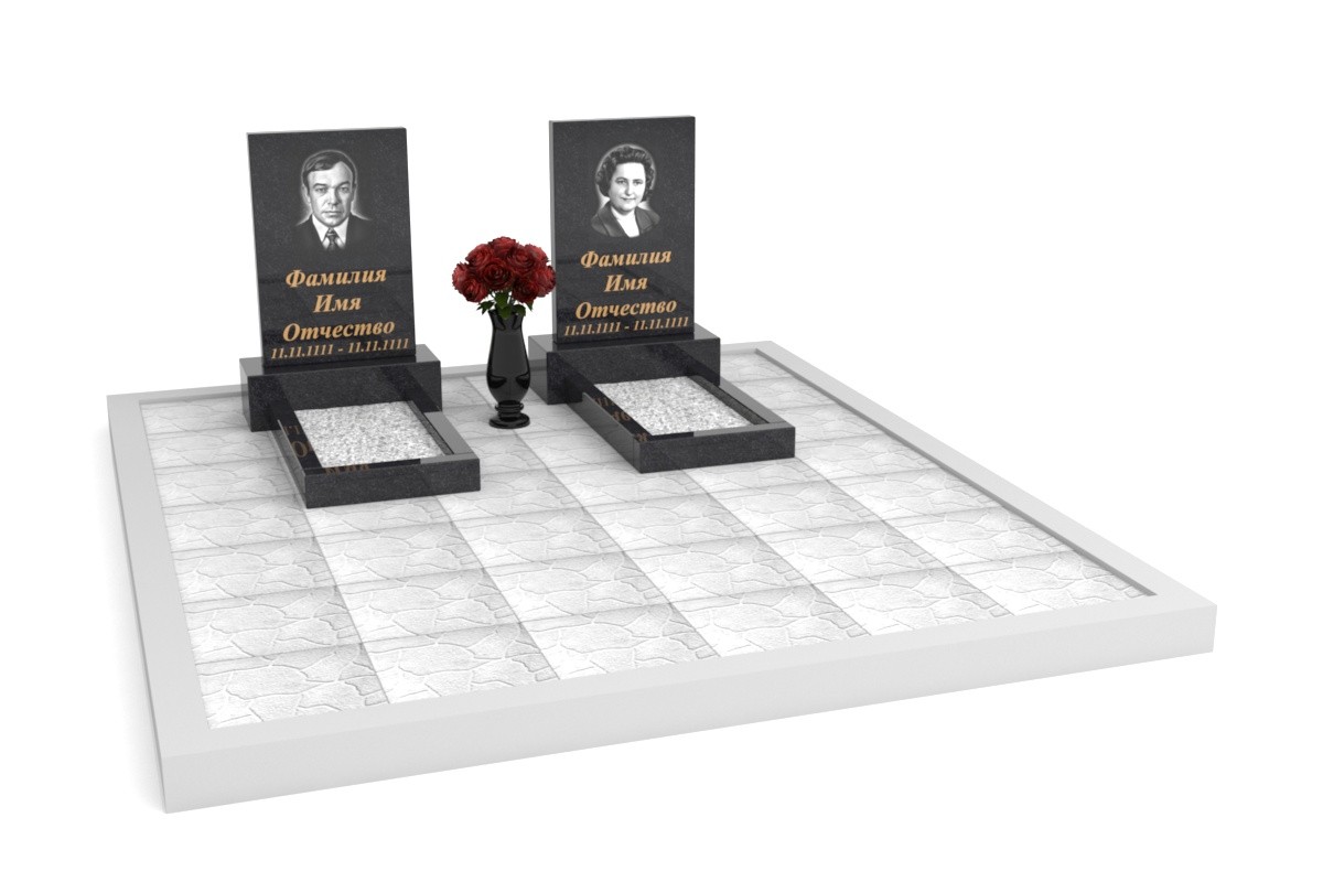 Вертикальные семейные памятники из гранита или мрамора