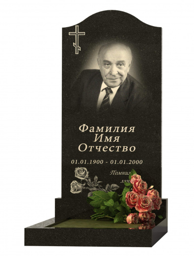 Вертикальный, прямоугольный памятник из гранита